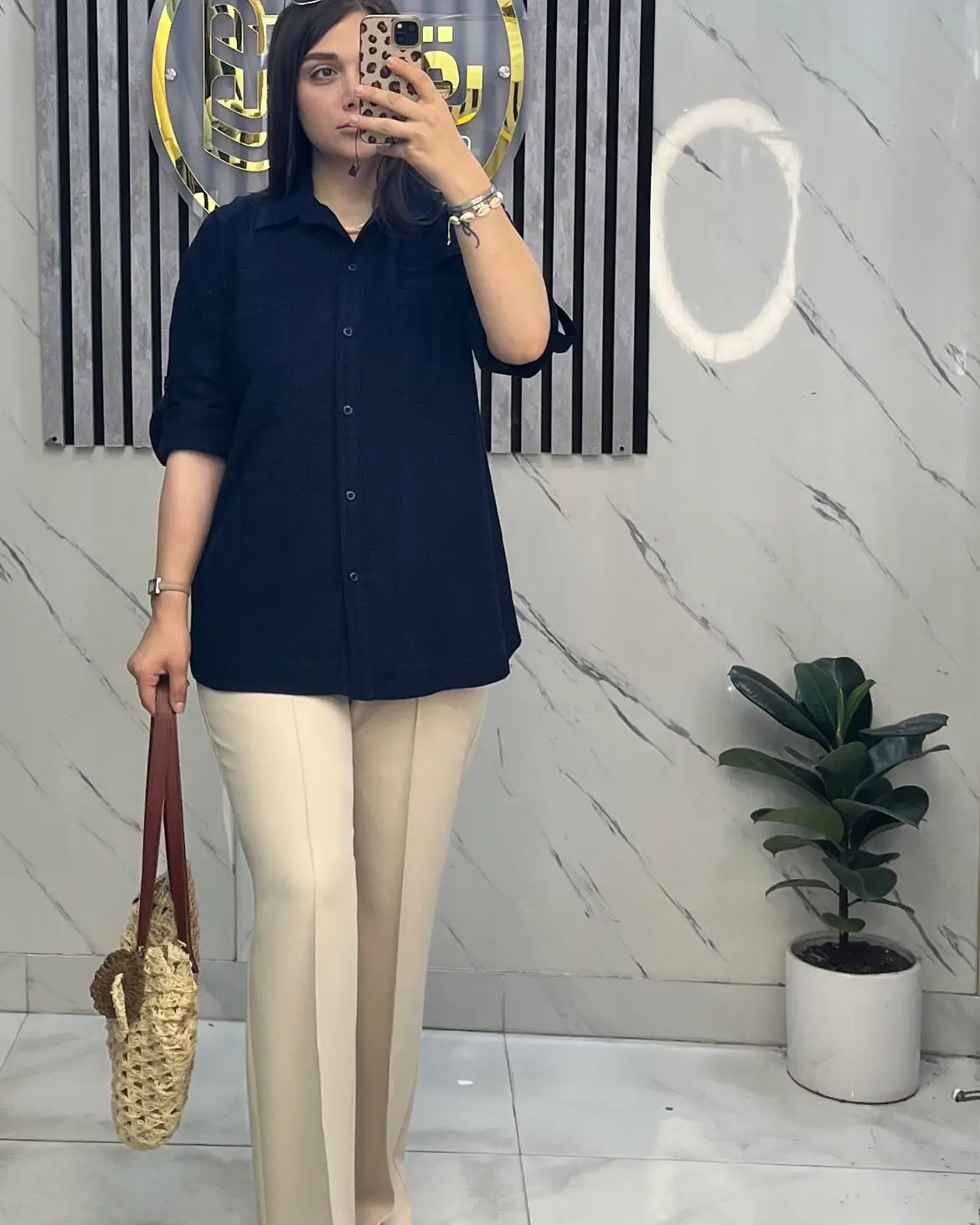 شومیز لنین سرمه‌ای از روبه‌رو