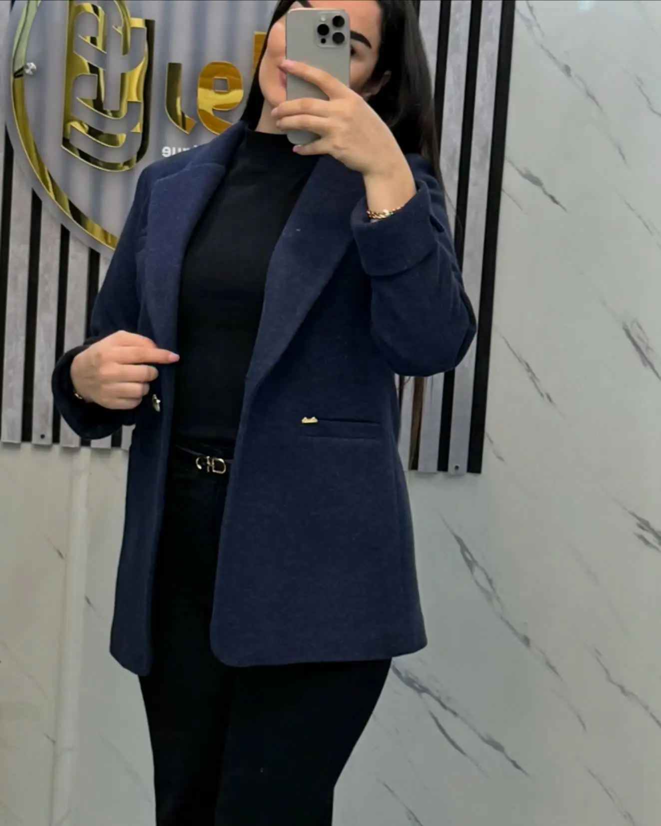 پالتو کتی فوتر سرمه‌ای