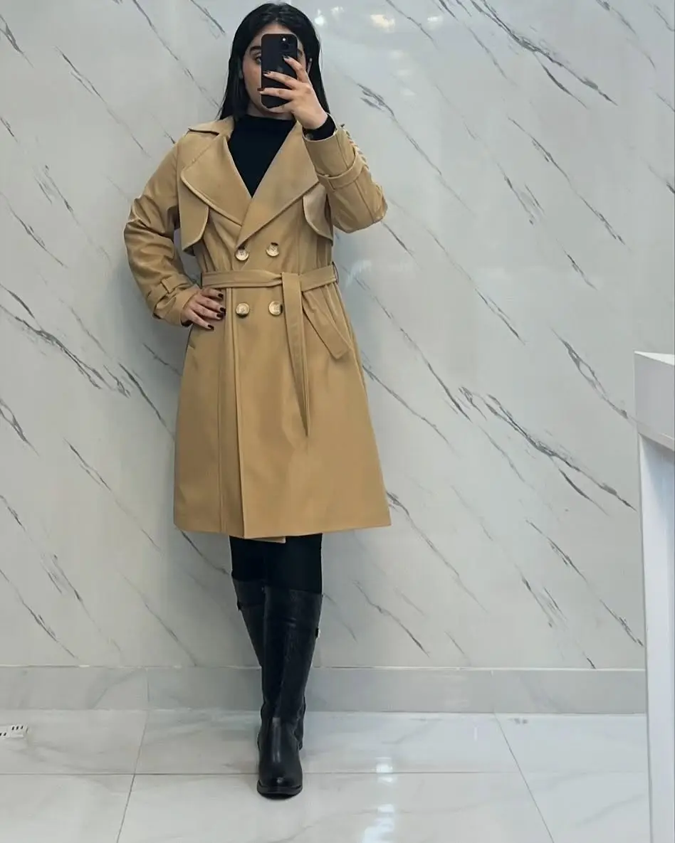 بارانی استردار سایز بزرگ کرم
